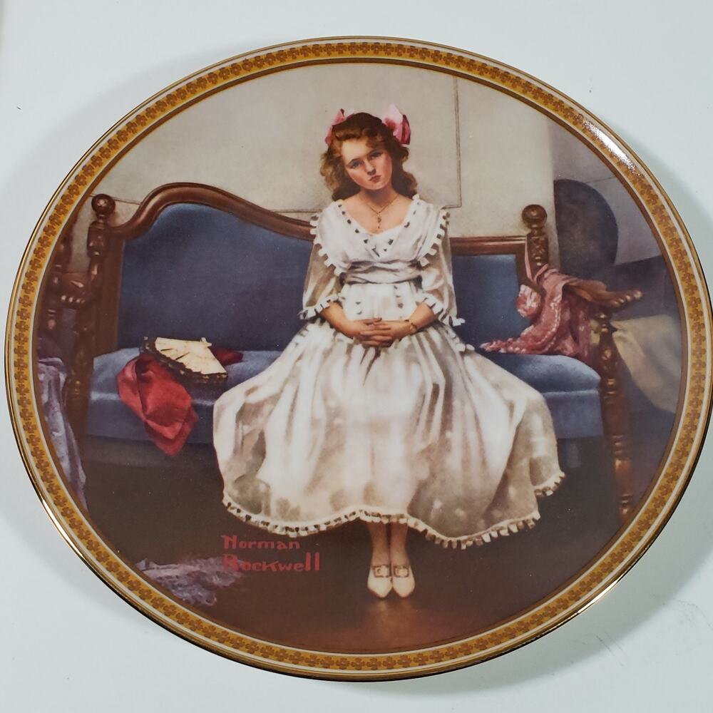 Vintage Norman Rockwell Collector Plate "Waiting at the Dance"